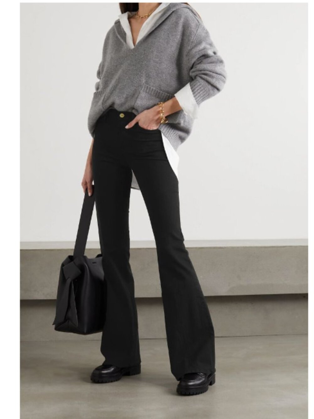 Frame Le High Flare Jeans Black Women's 29 70's Inspired High Waist Chic